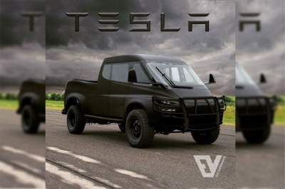 Появилось изображение внедорожного электро-пикапа Tesla Pickup